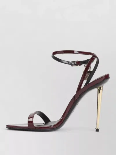 Tom Ford Red Ankle-strap Heels In Brown