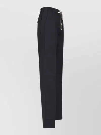 Rick Owens Straight Cut Shorts Buttoned Front Back Pocket In Black