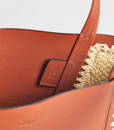 Chloé Medium Raffia-effect And Leather Spin Tote Bag In Multi