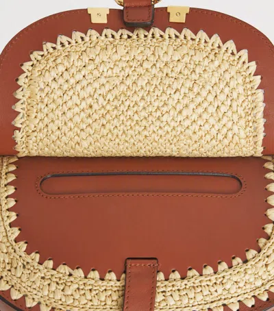 Chloé Mini Raffia-effect Marcie Shoulder Bag In Multi