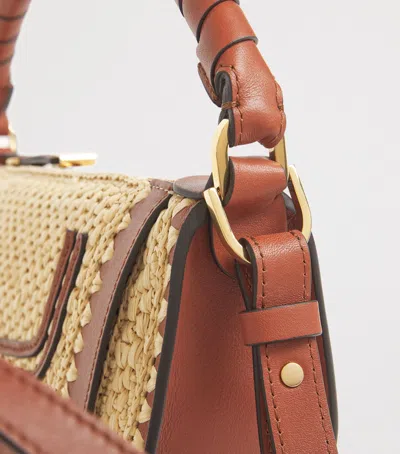 Chloé Mini Raffia-effect Marcie Shoulder Bag In Multi