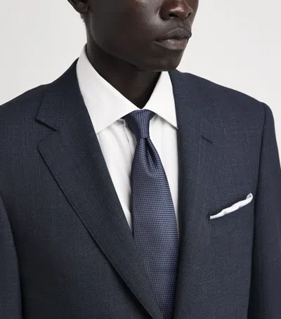 Isaia Silk Seven-fold Tie In Blue
