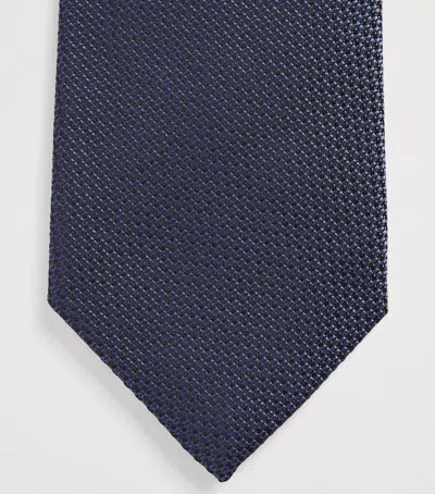 Isaia Silk Seven-fold Tie In Blue