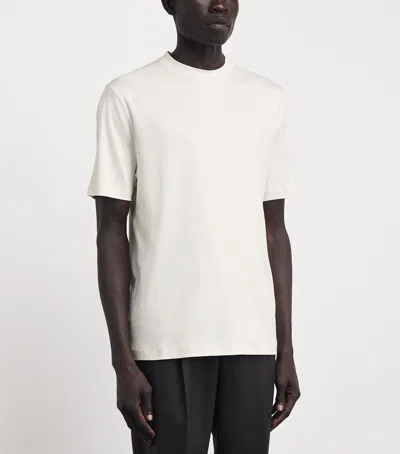 Canali Plain Cotton-jersey T-shirt In White
