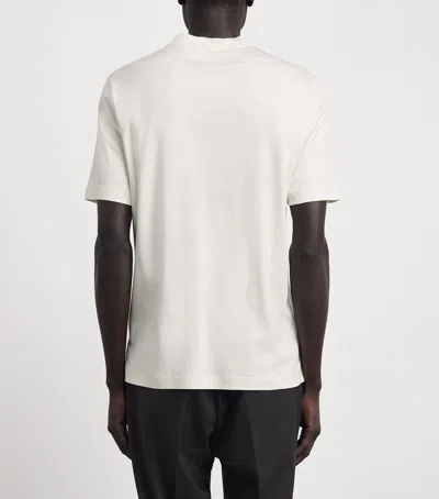 Canali Plain Cotton-jersey T-shirt In White