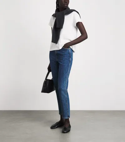Khaite Danielle High Waist Straight Leg Jeans In Blue