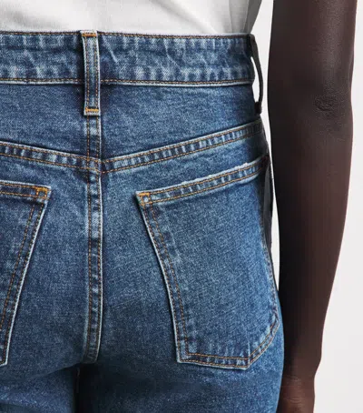 Khaite Danielle High Waist Straight Leg Jeans In Blue