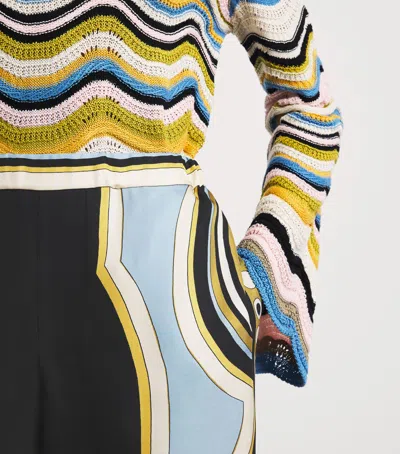 La Doublej Club Printed Silk Twill Wide-leg Pants In Multi