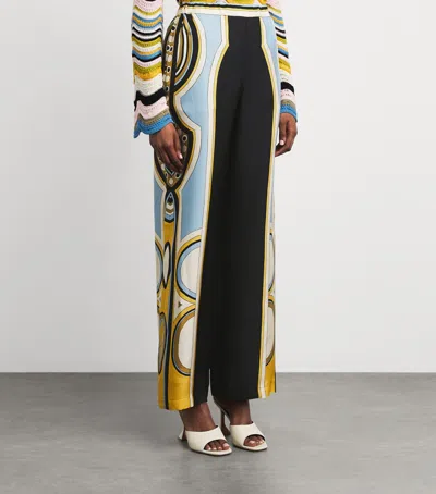 La Doublej Club Printed Silk Twill Wide-leg Pants In Multi