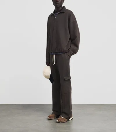 Represent Cotton Initial Cargo Sweatpants In Brown