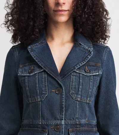 Me+em Slim Fit Utility Jacket Authentic Dark Blue Wash