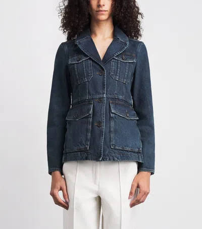 Me+em Slim Fit Utility Jacket Authentic Dark Blue Wash