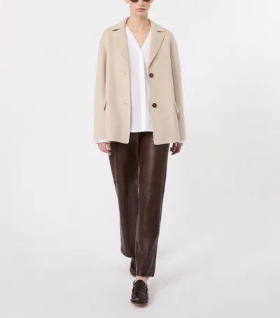 Max Mara Virgin Wool Short Jacket In Sand