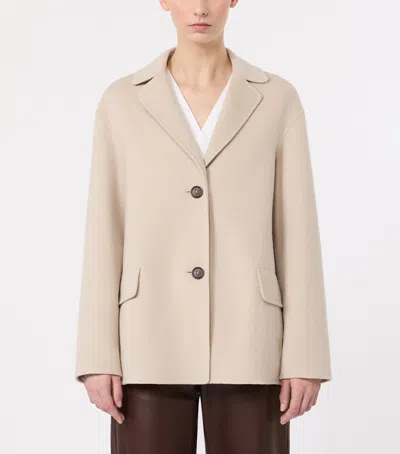 Max Mara Virgin Wool Short Jacket In Sand
