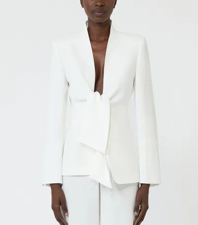 Max Mara Sash-tie Blazer In White