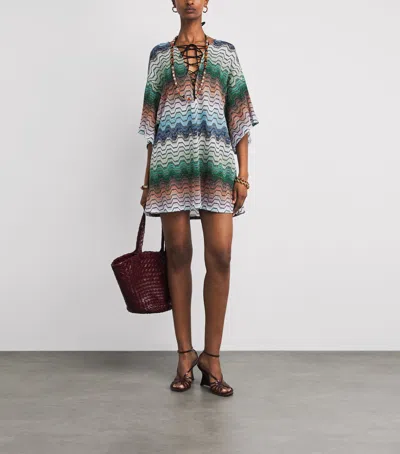 Missoni Chevron Mini Kaftan In Multi