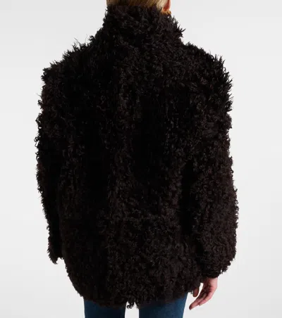 Nour Hammour Amara Shearling Coat In Black