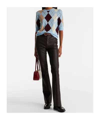 Frame Flared Casual Pants In Brown