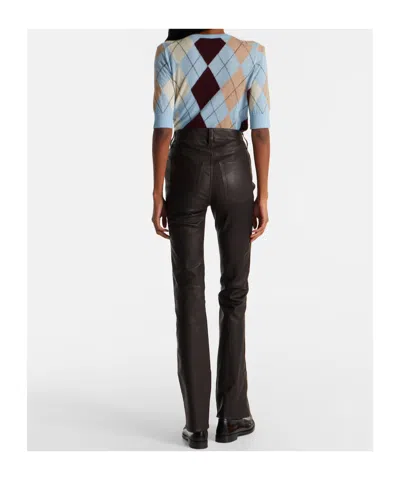 Frame Flared Casual Pants In Brown