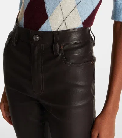 Frame Flared Casual Pants In Brown