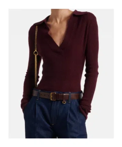 Citizen Of Humanity Citizens Of Humanity Simone Wool Cashmere Polo Sweater In Burgundy