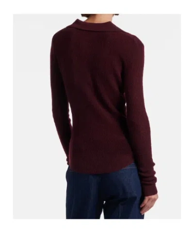 Citizen Of Humanity Citizens Of Humanity Simone Wool Cashmere Polo Sweater In Burgundy