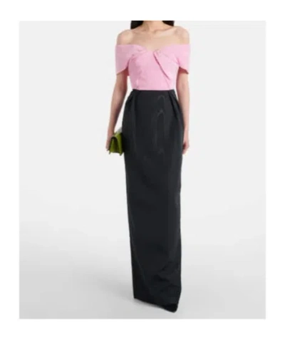 Rebecca Vallance Amaro Off-the-shoulder Taffeta Maxi Dress In Black