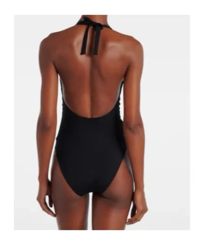 Eres Couture Bow-detailed Halterneck Swimsuit In Black