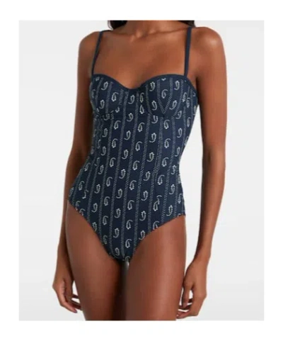 Tory Burch Printed Swimsuit In Blue