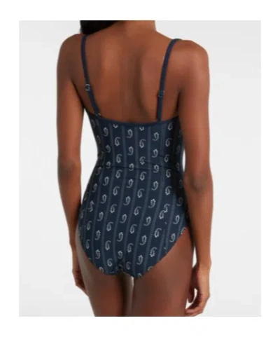 Tory Burch Printed Swimsuit In Blue