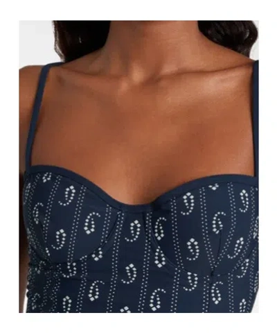 Tory Burch Printed Swimsuit In Blue