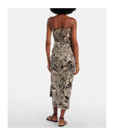 Poupette St Barth Collina Printed Cotton Midi Dress In Brown