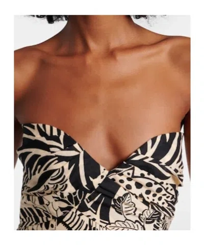 Poupette St Barth Collina Printed Cotton Midi Dress In Brown
