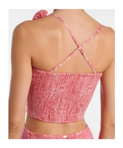 Poupette St Barth Palmire Printed Cotton-blend Crop Top In Pink