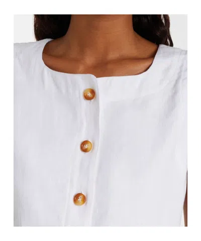 Posse Womens Emma Two-patch-pockets Linen Vest Ivory Xl In White