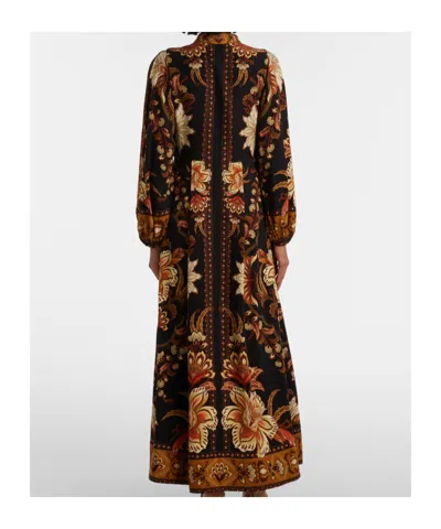Farm Rio Majestic Garden Black Maxi Dress Majestic Garden Black In Multi