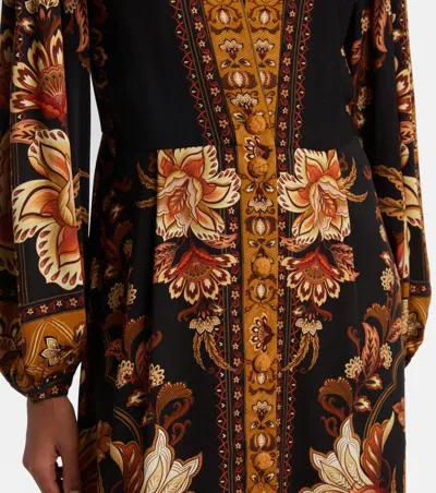 Farm Rio Majestic Garden Black Maxi Dress Majestic Garden Black In Multi