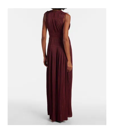 Ulla Johnson Satin Pleated Dress In Burgundy