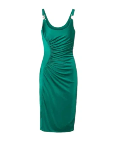 Versace Cocktail Dress Responsible Vicose Liquid Jersey In Green