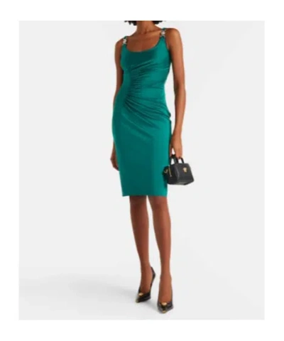Versace Cocktail Dress Responsible Vicose Liquid Jersey In Green