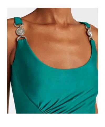 Versace Cocktail Dress Responsible Vicose Liquid Jersey In Green