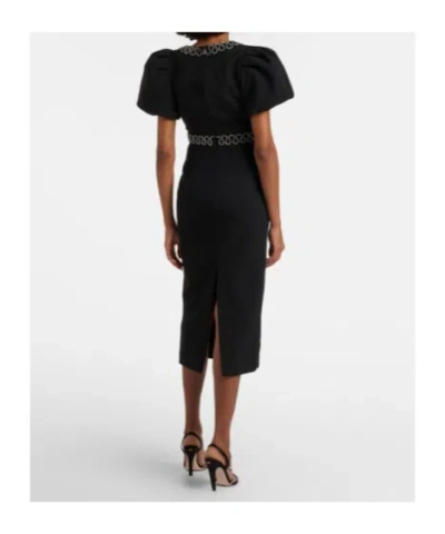 Rebecca Vallance Nyx Crystal-embellished Cutout Crepe Midi Dress In Black