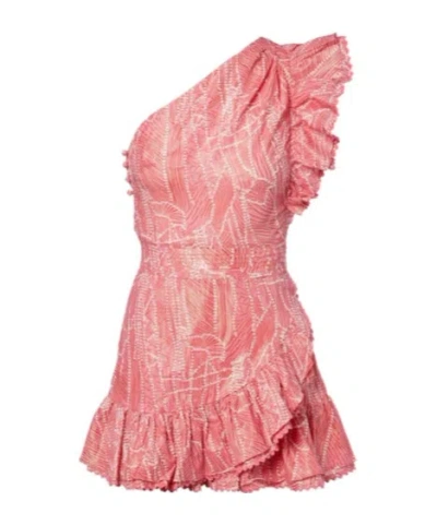 Poupette St Barth Corinne One-shoulder Mini Ruffled Dress In Multi
