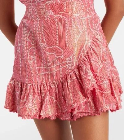Poupette St Barth Corinne One-shoulder Mini Ruffled Dress In Multi