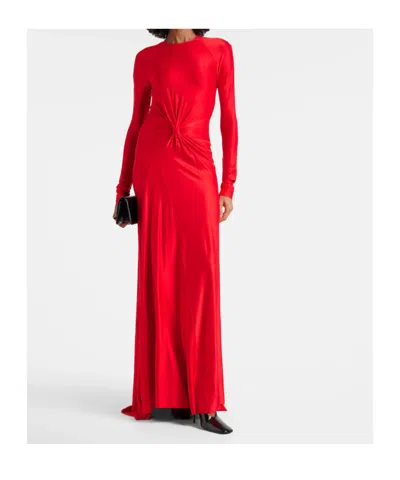 Victoria Beckham Womens Cardinal Red Zip-front Cut-out Stretch-jersey Maxi Dress In Multi