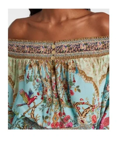 Camilla Sultans And Quees Silk Off-the-shoulder Mini Dress In Multi