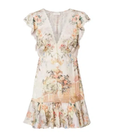 Camilla Ruffle Sleeve Short Dress Twilight In Istanbul In White