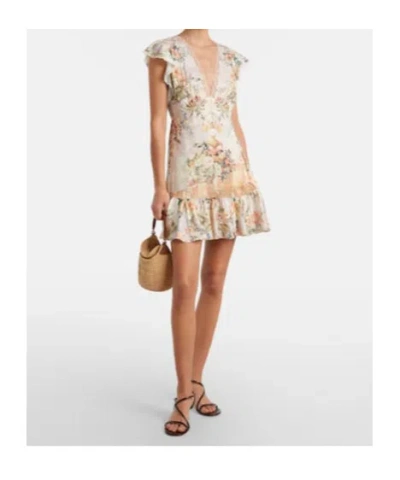 Camilla Ruffle Sleeve Short Dress Twilight In Istanbul In White