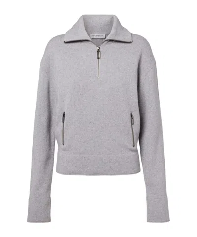 Victoria Beckham Half-zip Milano Wool Blend Jumper Clothing In Gray