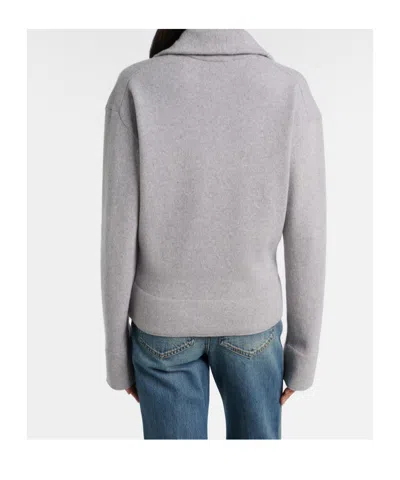 Victoria Beckham Half-zip Milano Wool Blend Jumper Clothing In Gray